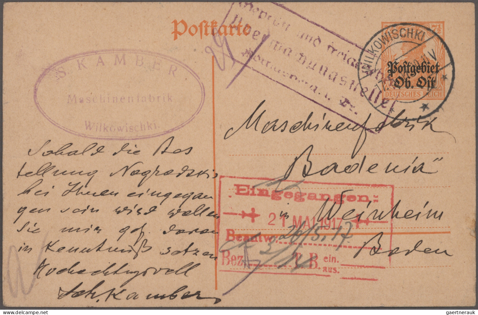 Deutsche Besetzung I. WK: Postgebiet Ober. Ost: 1916/1918, ungebrauchte und gest