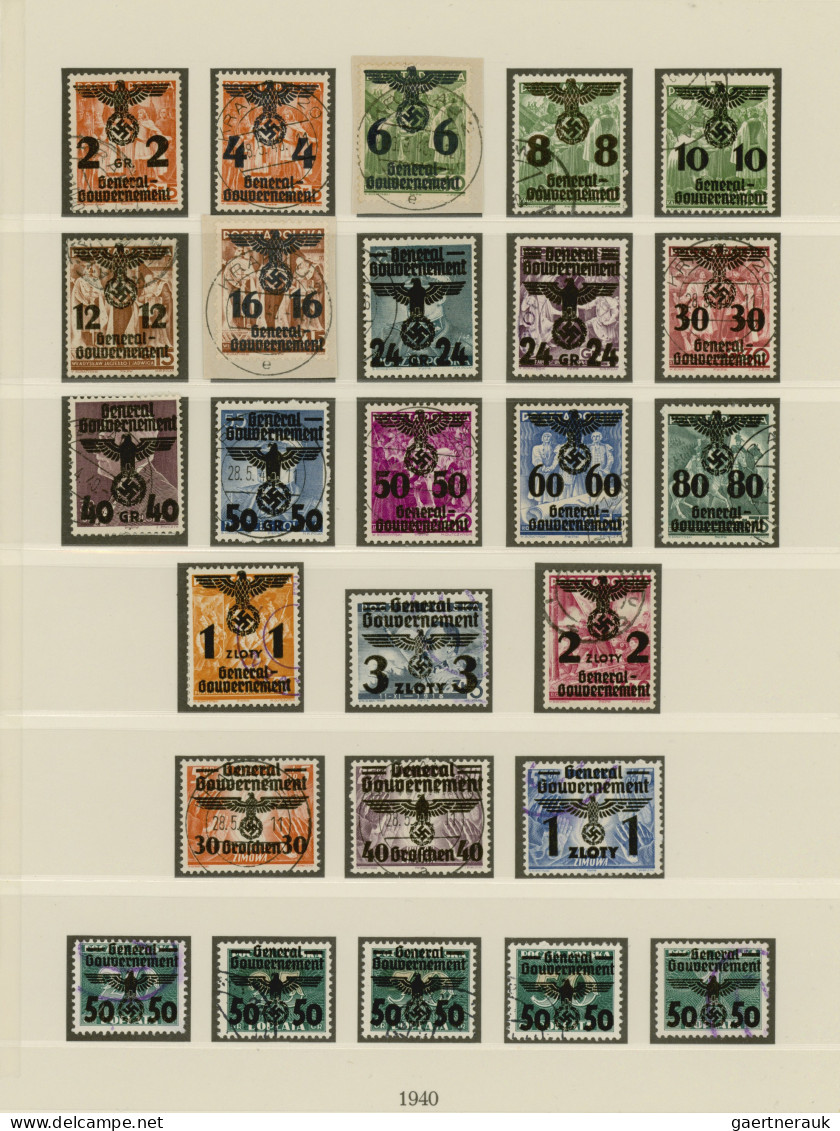 Dt. Besetzung II WK - Generalgouvernement: 1939/1944, Gestempelte Sammlung Im Li - Occupation 1938-45