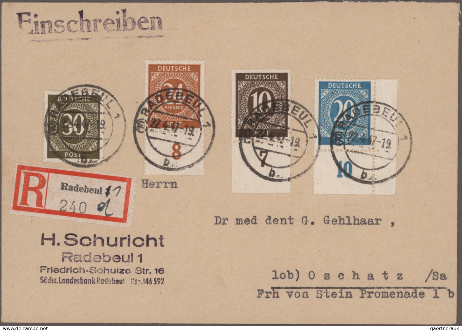 Alliierte Besetzung - Gemeinschaftsausgaben: 1946/1948, Sammlung von ca. 87 Brie