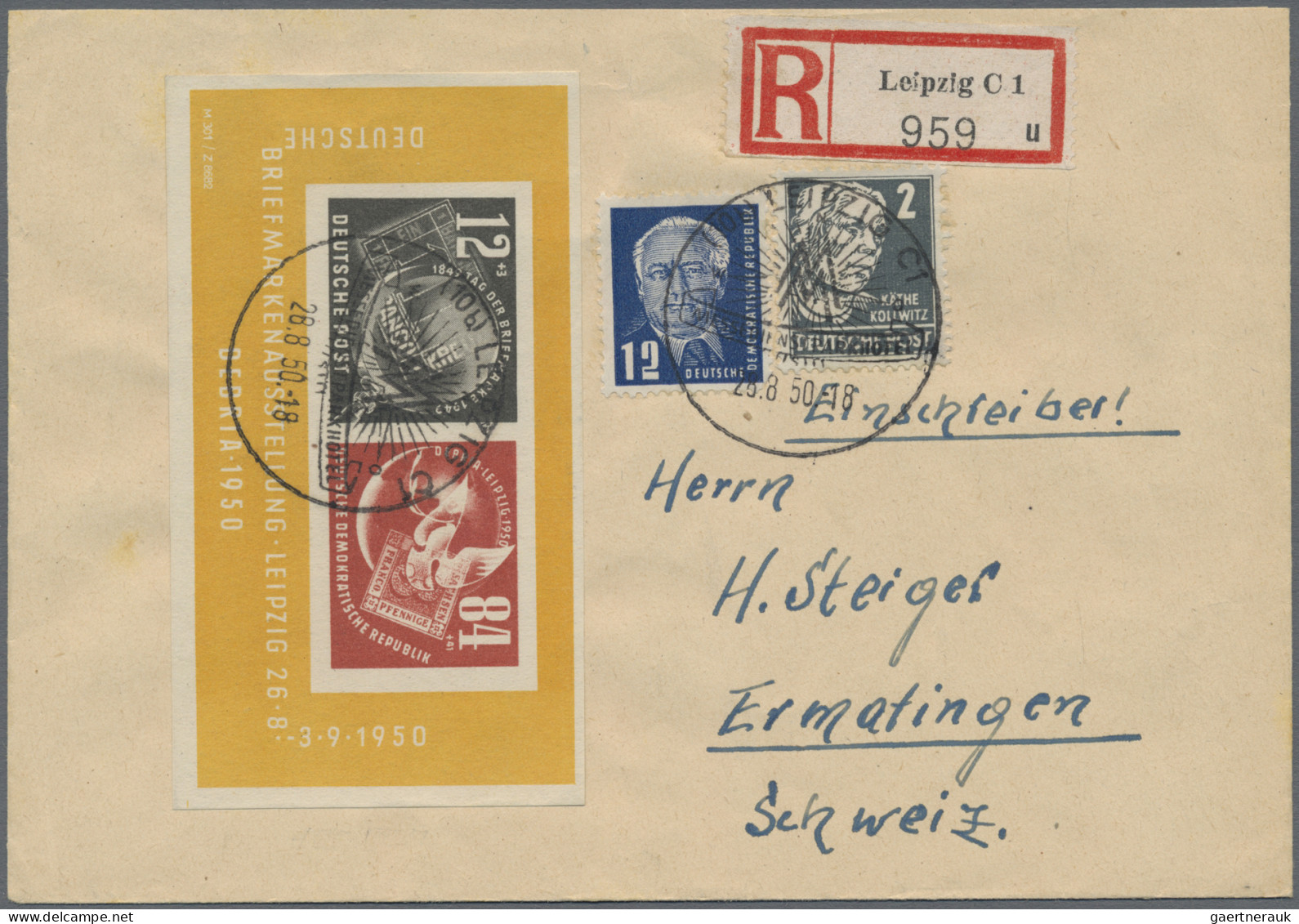 DDR: 1949/1958, Partie Von Acht Besseren Belegen, Dabei Debria-Block, Chinesen A - Collections