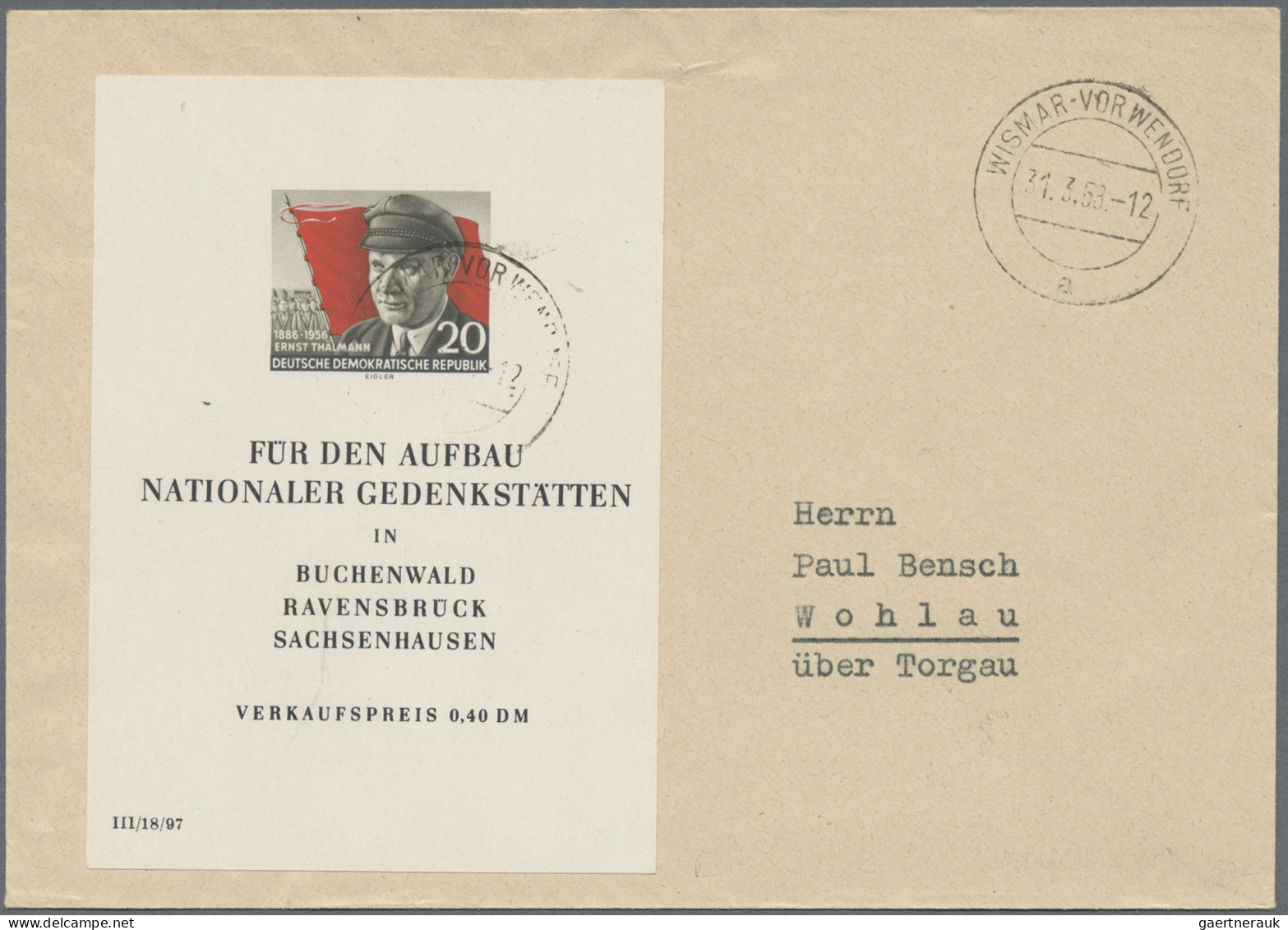 DDR: 1950/1966, Partie von 39 Briefen und Karten mit interessanten Frankaturen d