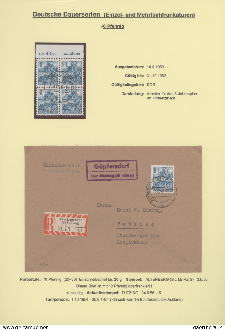 DDR: 1953/1962, Fünfjahresplan I-VIII, Spezialsammlung mit Marken und über 180 B