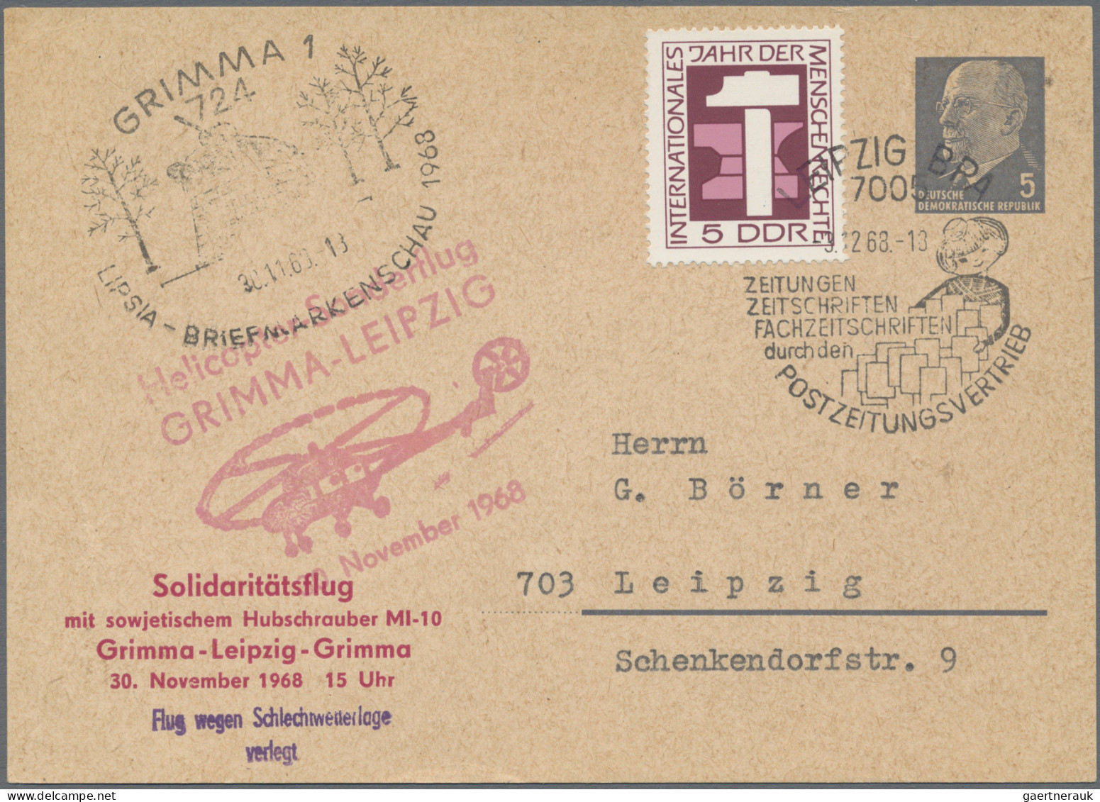 DDR - Privatganzsachen: 1965/1975, Privatganzsachenkarte 5 Pfg. Ulbricht (PP8), - Other & Unclassified