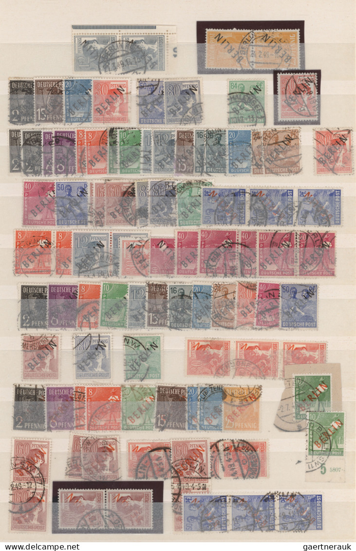 Berlin: 1948/1989, Reichhaltiger Sauber Gestempelter Sammlungsposten Im Steckbuc - Used Stamps