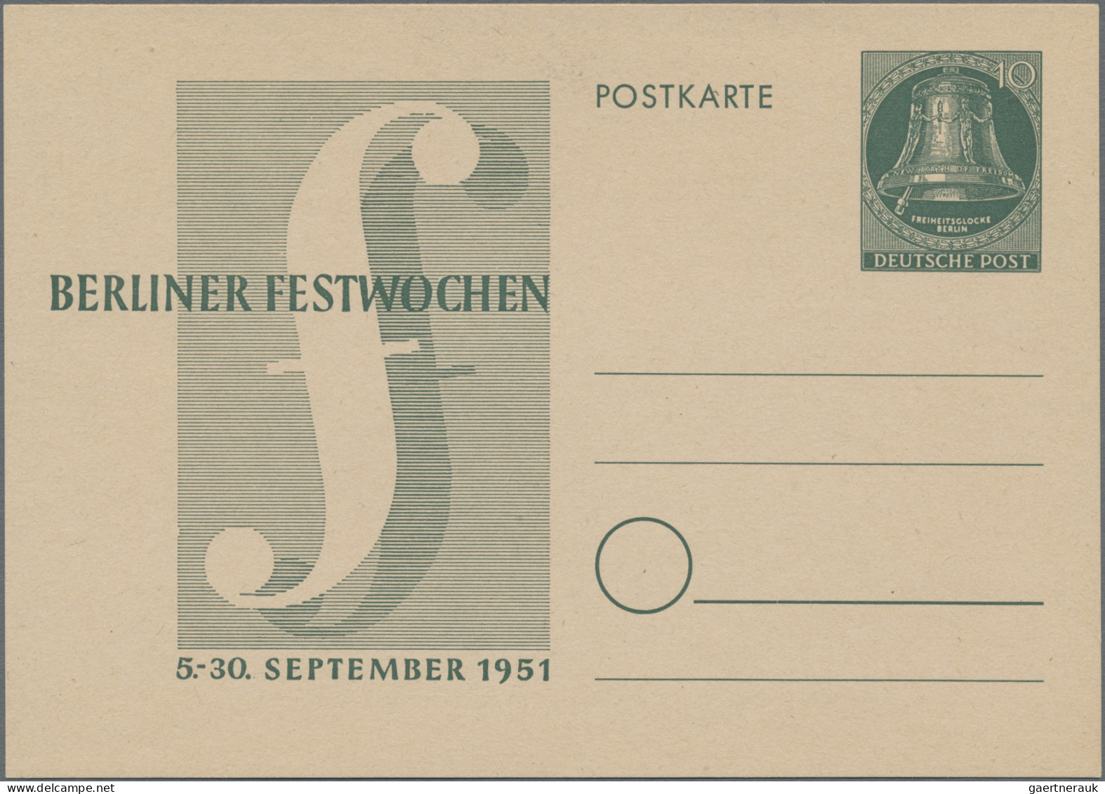 Berlin - Ganzsachen: 1951/1952, Lot mit 14 Ganzsachen, dabei "Freiheitsglocke Kl