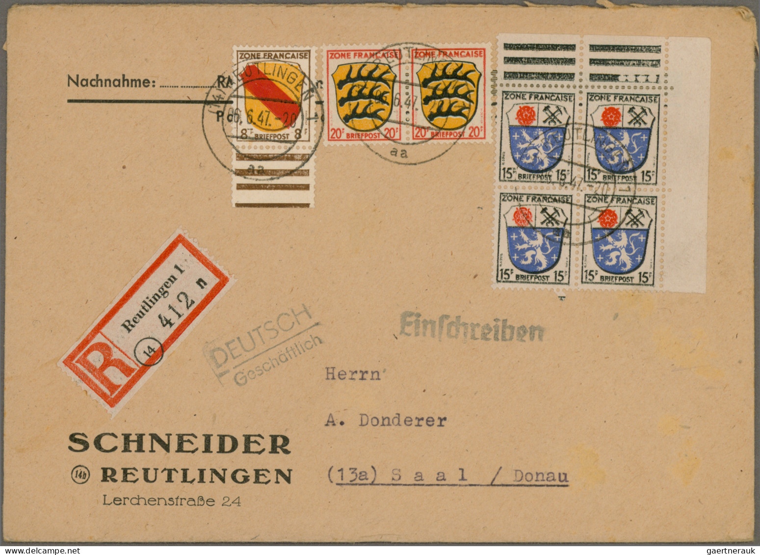 Französische Zone: 1945/1949, Partie Von Ca. 235 Briefen Und Karten, Dabei Viel - Other & Unclassified