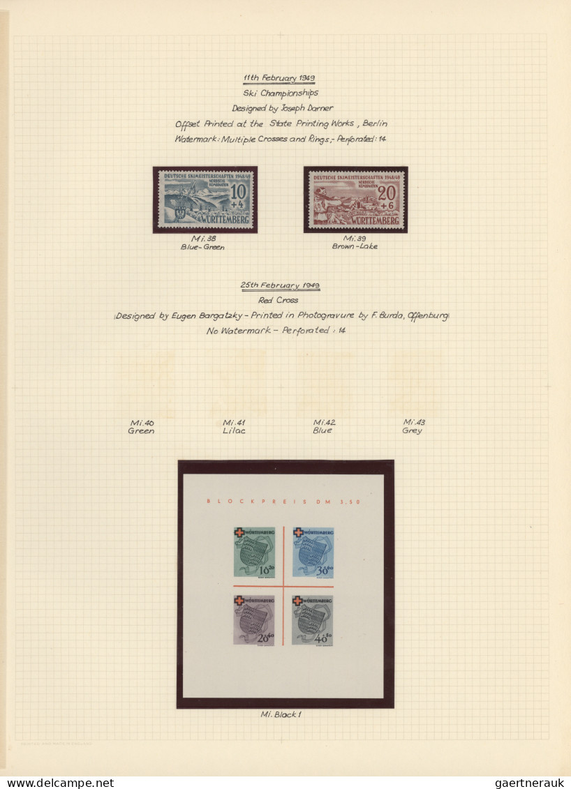 Französische Zone: 1945/1949, saubere, meist ungebrauchte Sammlung auf selbstges