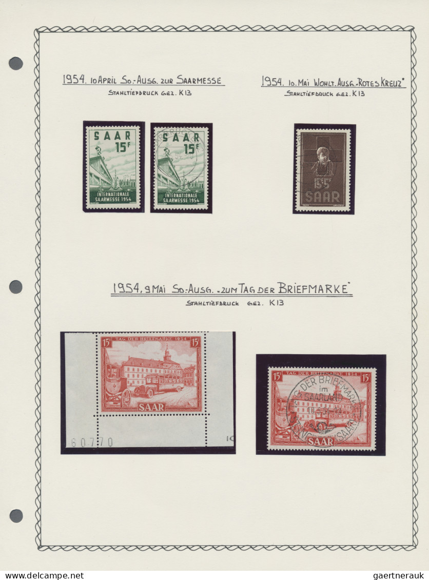 Saarland Und OPD Saarbrücken: 1947/1959, Saubere, Parallel Geführte Teil-Sammlun - Sonstige & Ohne Zuordnung