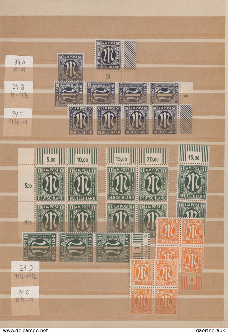 Bizone: 1945/1950 (ca.), AM-Post Und Bauten, Umfangreicher Posten In Drei Alben - Sonstige & Ohne Zuordnung