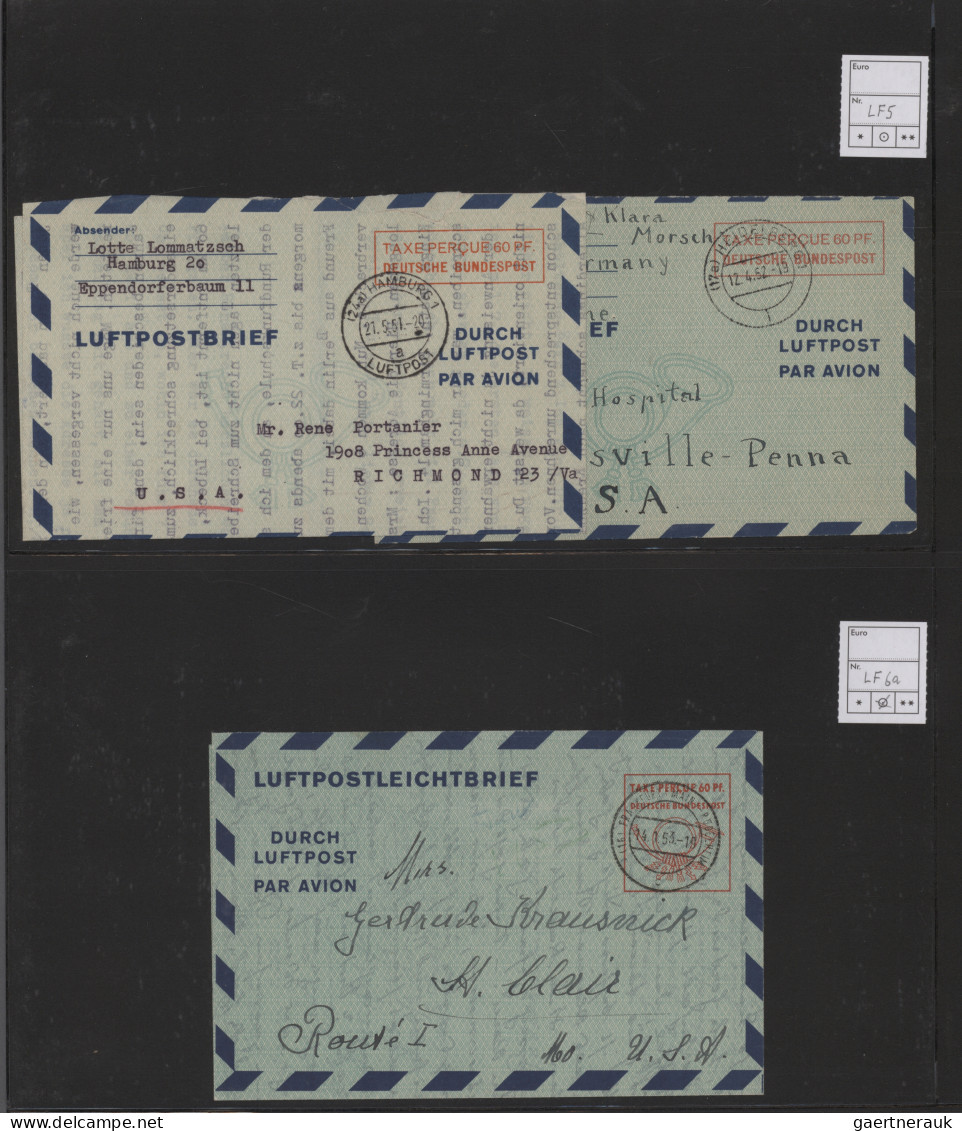 Bizone - Ganzsachen: 1948/1953, Luftpostfaltbriefe Bizone+Bund, Partie Von Zehn - Sonstige & Ohne Zuordnung