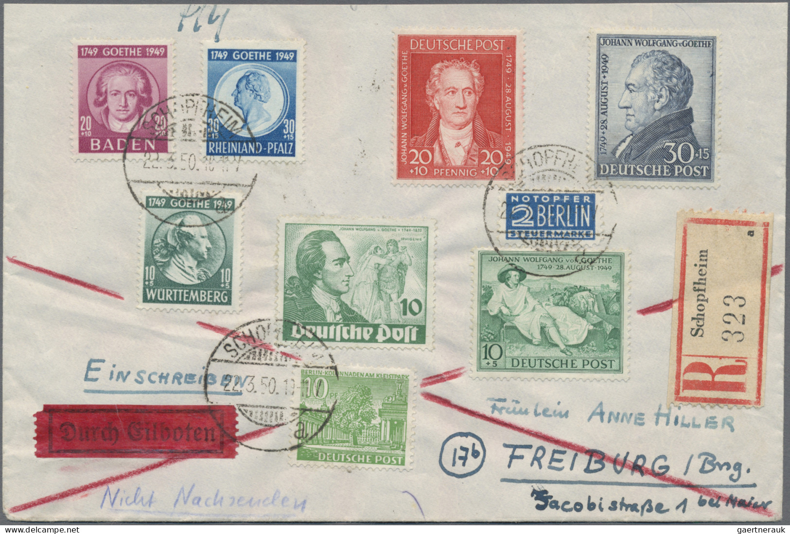 Bundesrepublik Deutschland: 1948/1956, Sammlung Von 77 Briefen, Meist Sondermark - Collections