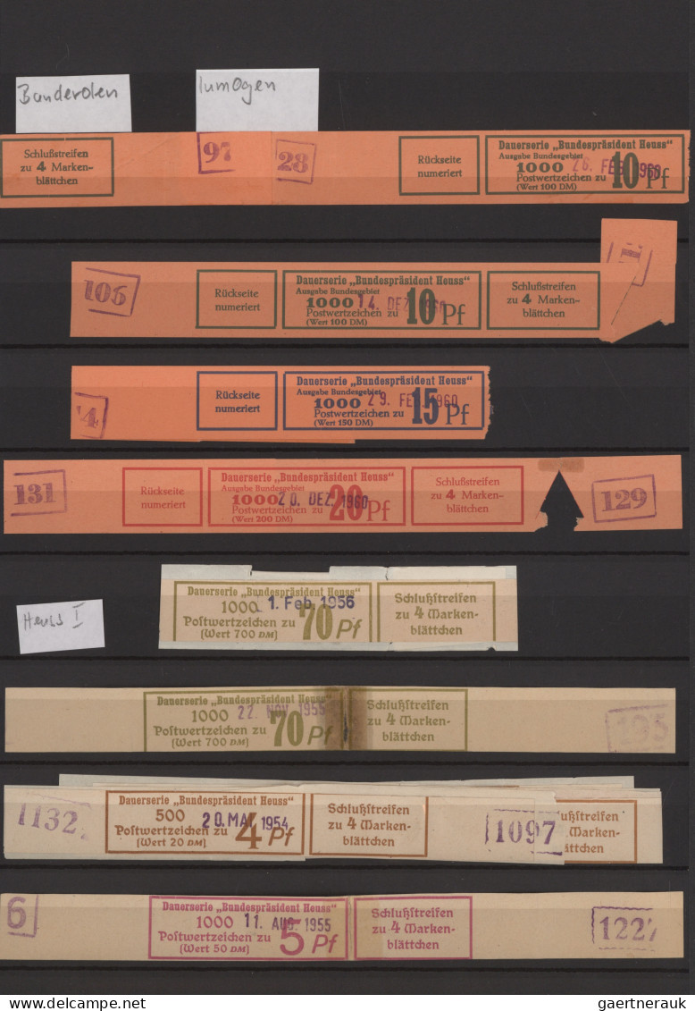 Bundesrepublik - Rollenmarken: 1954/1959, Heuss I-III Inkl. Lumo-Werte: Umfangre - Rollo De Sellos