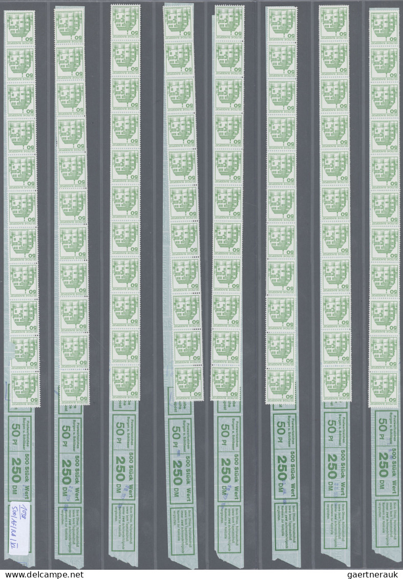 Bundesrepublik - Rollenmarken: 1977/1982, BURGEN & SCHLÖSSER: Posten 11er-Streif - Rolstempels