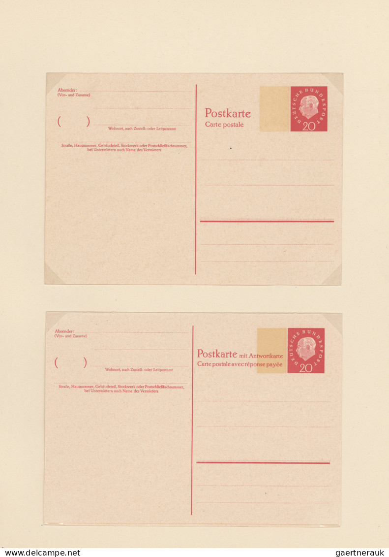 Bundesrepublik - Ganzsachen: 1954/1961, Heuss I Und II, Schöne Kollektion Ungebr - Sonstige & Ohne Zuordnung