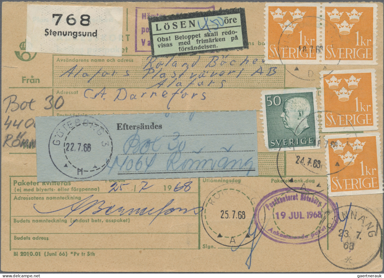 Sweden: 1852/1976, Balance Of Apprx. 134 Covers/cards, Showing Some Nice 1930s/1 - Cartas & Documentos