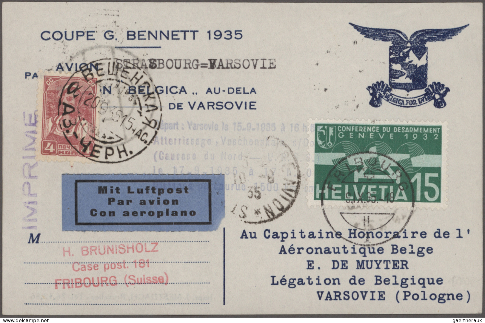 Schweiz: 1896/1960 (ca), Hochinteressante Sammlung Flug- und Ballonpost in Leuch