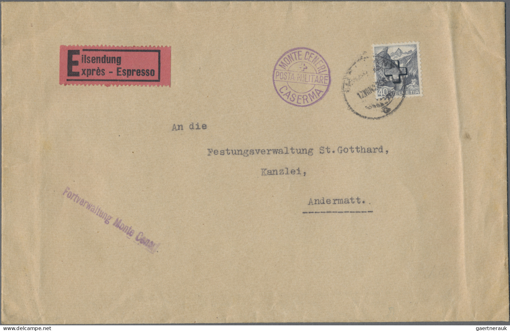 Schweiz: 1900/1985 (ca.), Belegepartie Dabei Aus 1940 Dienst 36 Auf Eilbrief Pos - Collections