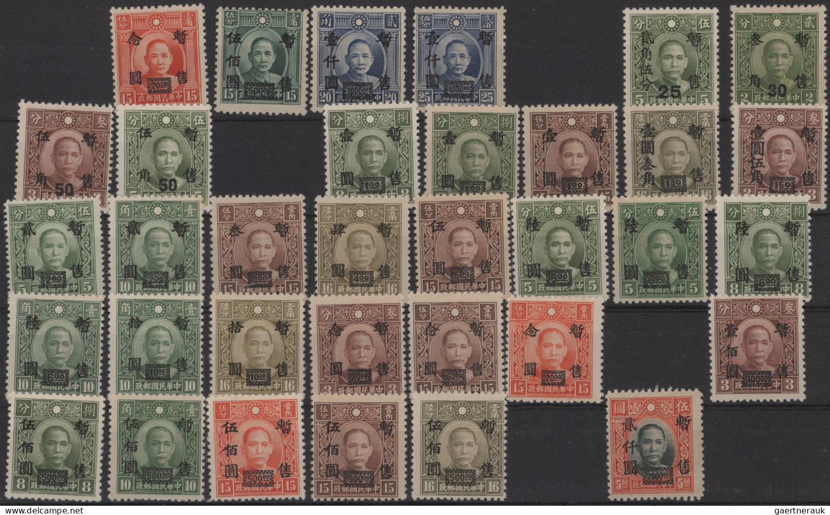 China: 1940/2000 (approx.), Collection On Stock Cards, Including Japanese Occupa - Briefe U. Dokumente