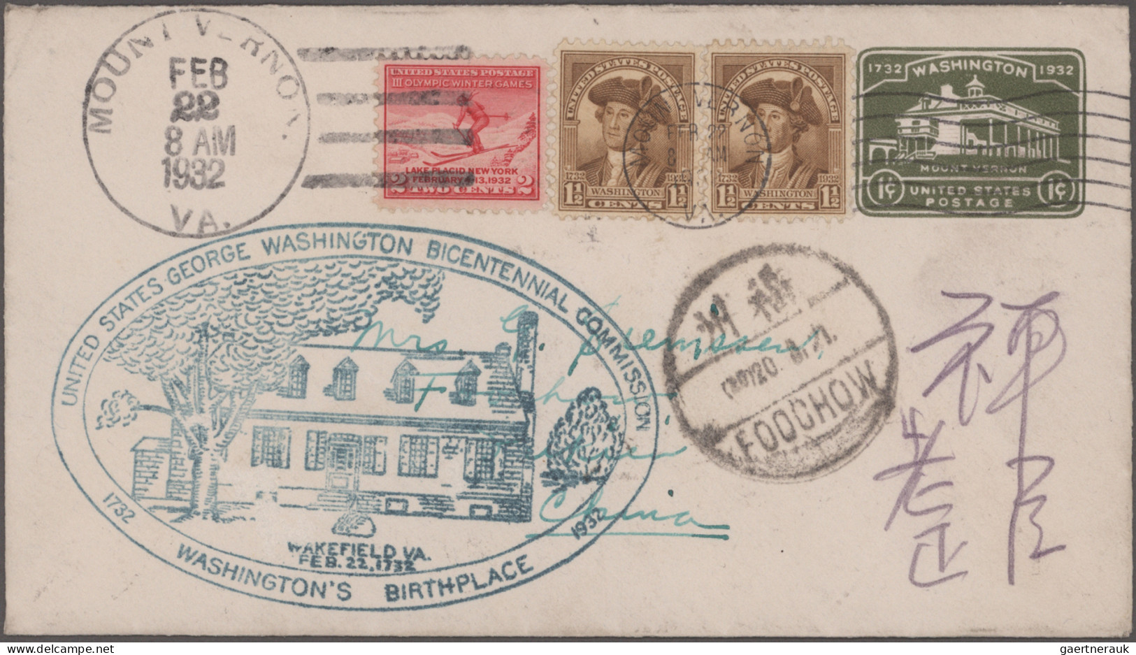 China - Incomming Mail: 1931/1932, Interesting Lot Of 18 USA Covers/cards Addres - Other & Unclassified