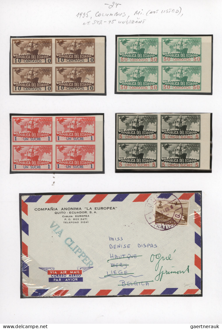 Ecuador: 1923/1980's "Air Mail Postage Stamps & Payment of Correspondence XX Cen