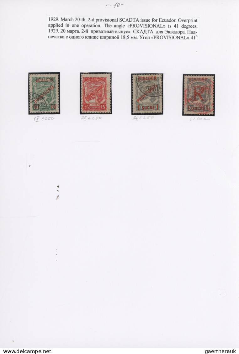 Ecuador: 1923/1980's "Air Mail Postage Stamps & Payment of Correspondence XX Cen