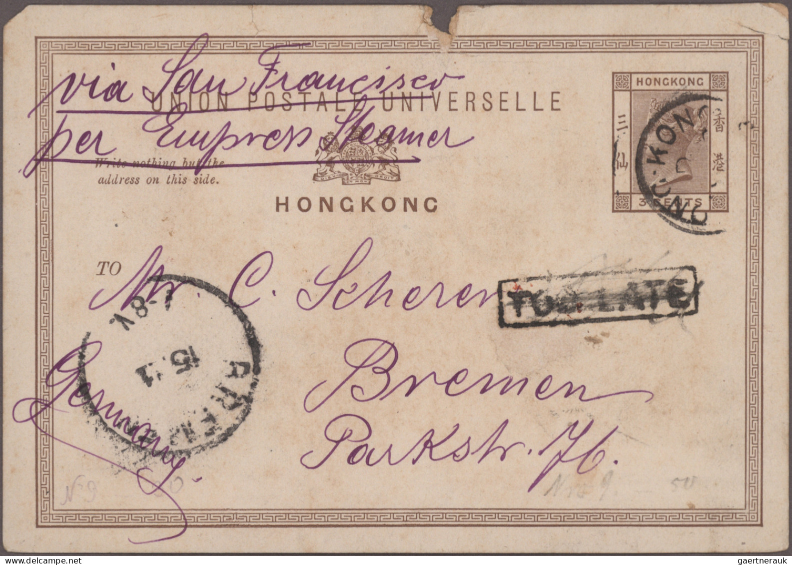 Hong Kong: 1863/1931, definitives QV-KGV, mostly used on stockcards and in stock