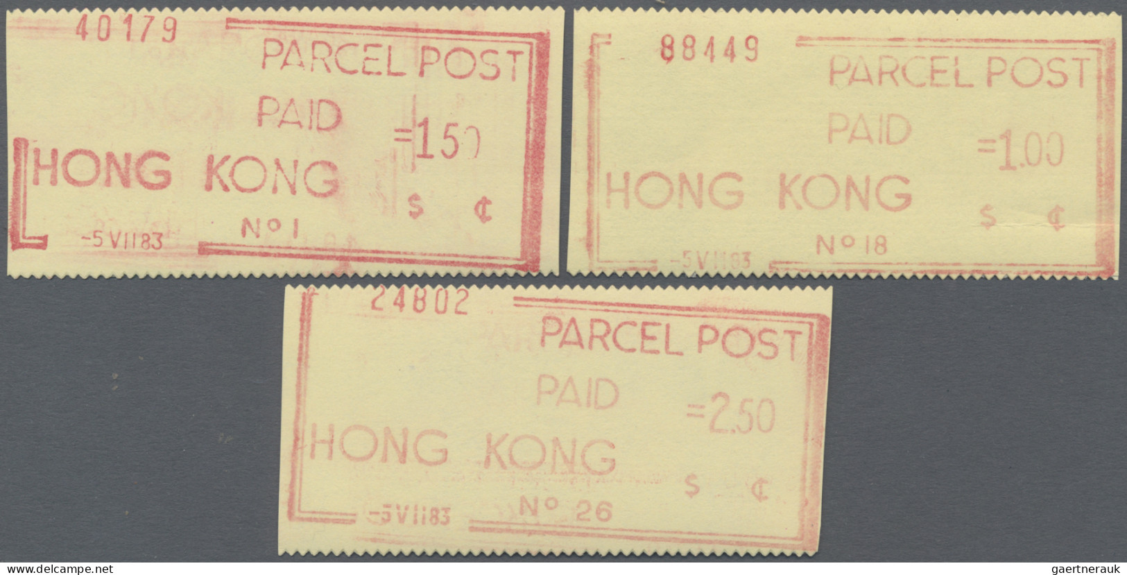 Hong Kong - Specialities: 1983, POSTAGE METERS, 50 Sets Of Three Postage Meter L - Sonstige & Ohne Zuordnung