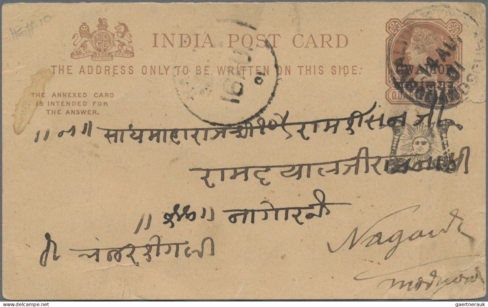 India - Postal Stationery: 1883/1940's "Postal Stationery Of The Convention Stat - Sin Clasificación