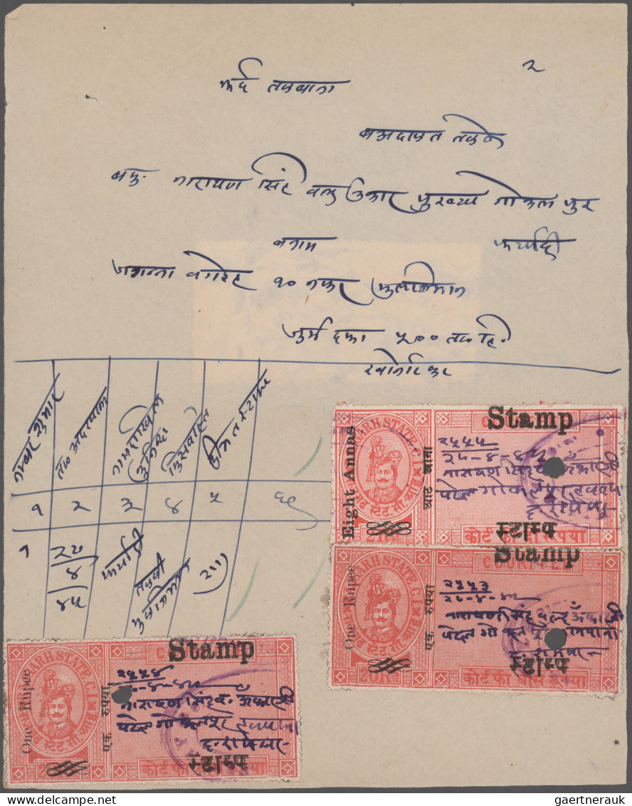 India - Feudal States: 1880/1940's ca.- "The Court Fee & Revenue Stamps of the P