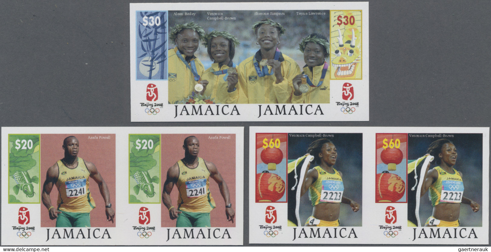 Jamaica: 1995/2008. Collection containing 1811 IMPERFORATE stamps (inclusive som