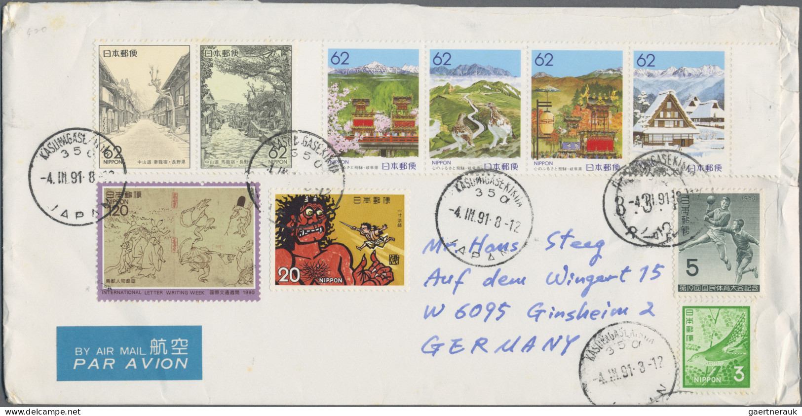 Japan: 1956/2022, several 100 covers with commemoratives to Germany, many to phi