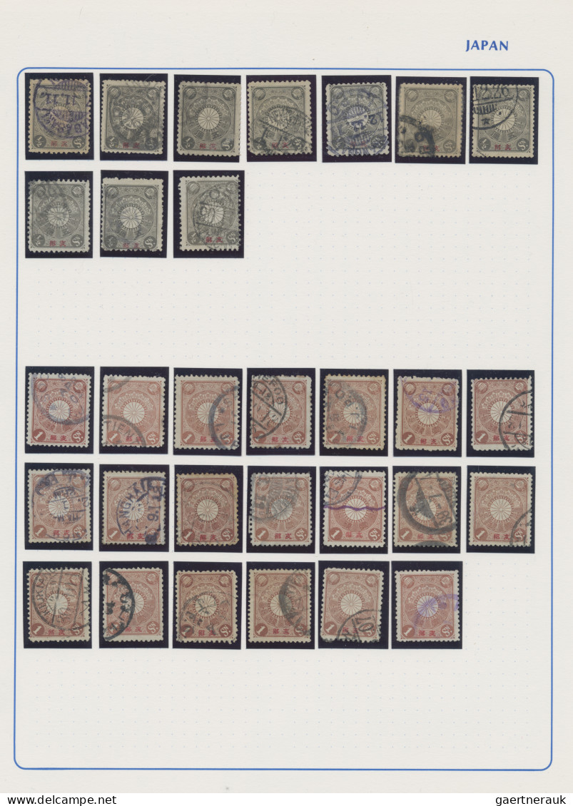 Japanese Post In China: 1900/1906, 5 R.-1 Y., Apprx. 213 Used Copies With A Vari - 1943-45 Shanghai & Nanjing