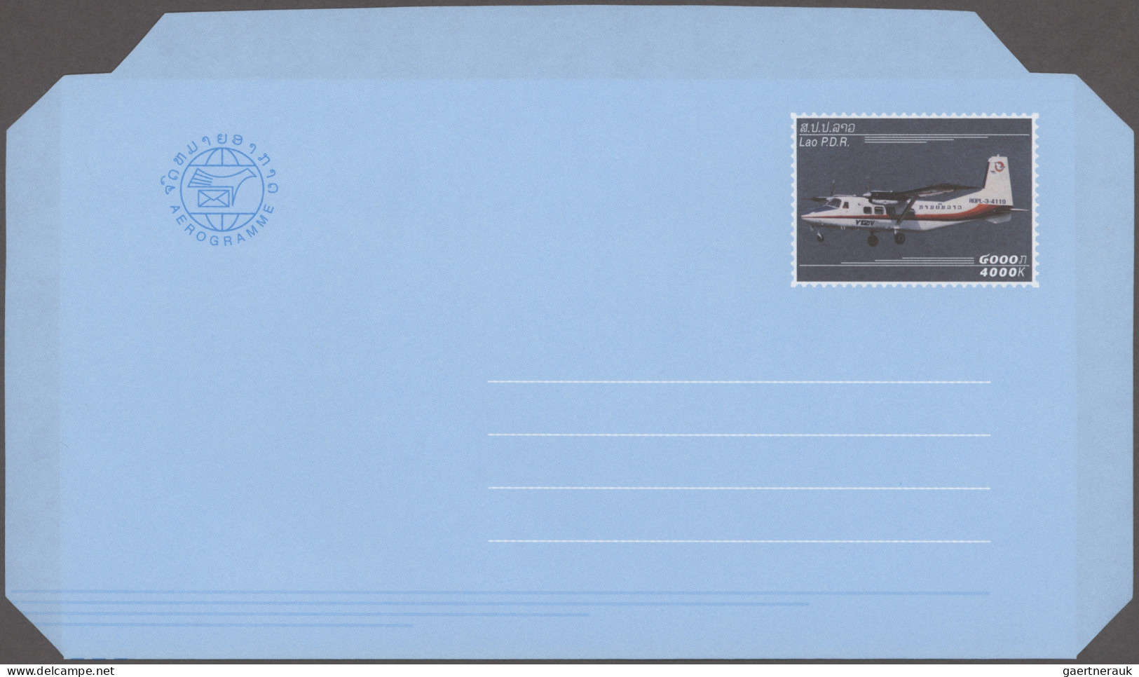 Cambodia & Laos: 1971/2002, Laos+Cambodia, collection to 17 air letter sheets un