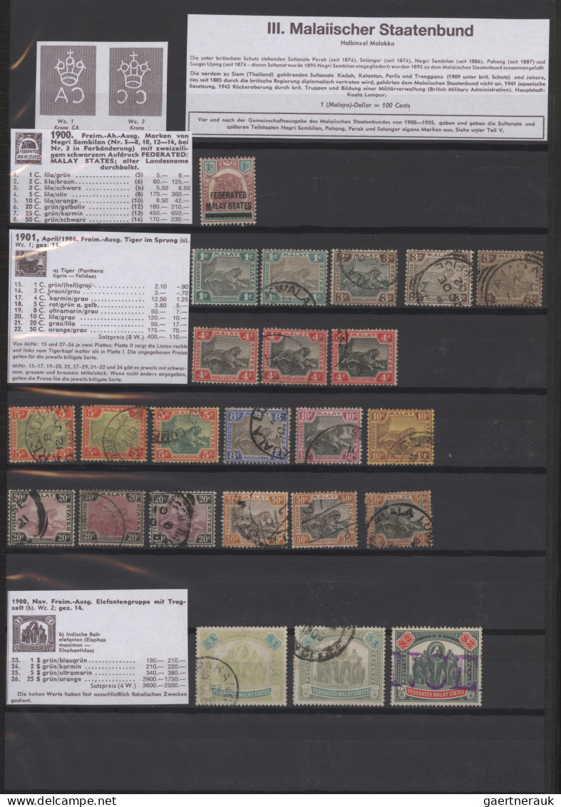 Malayan States: 1867/1900 ca.: Collection of about 600 mint and used stamps from