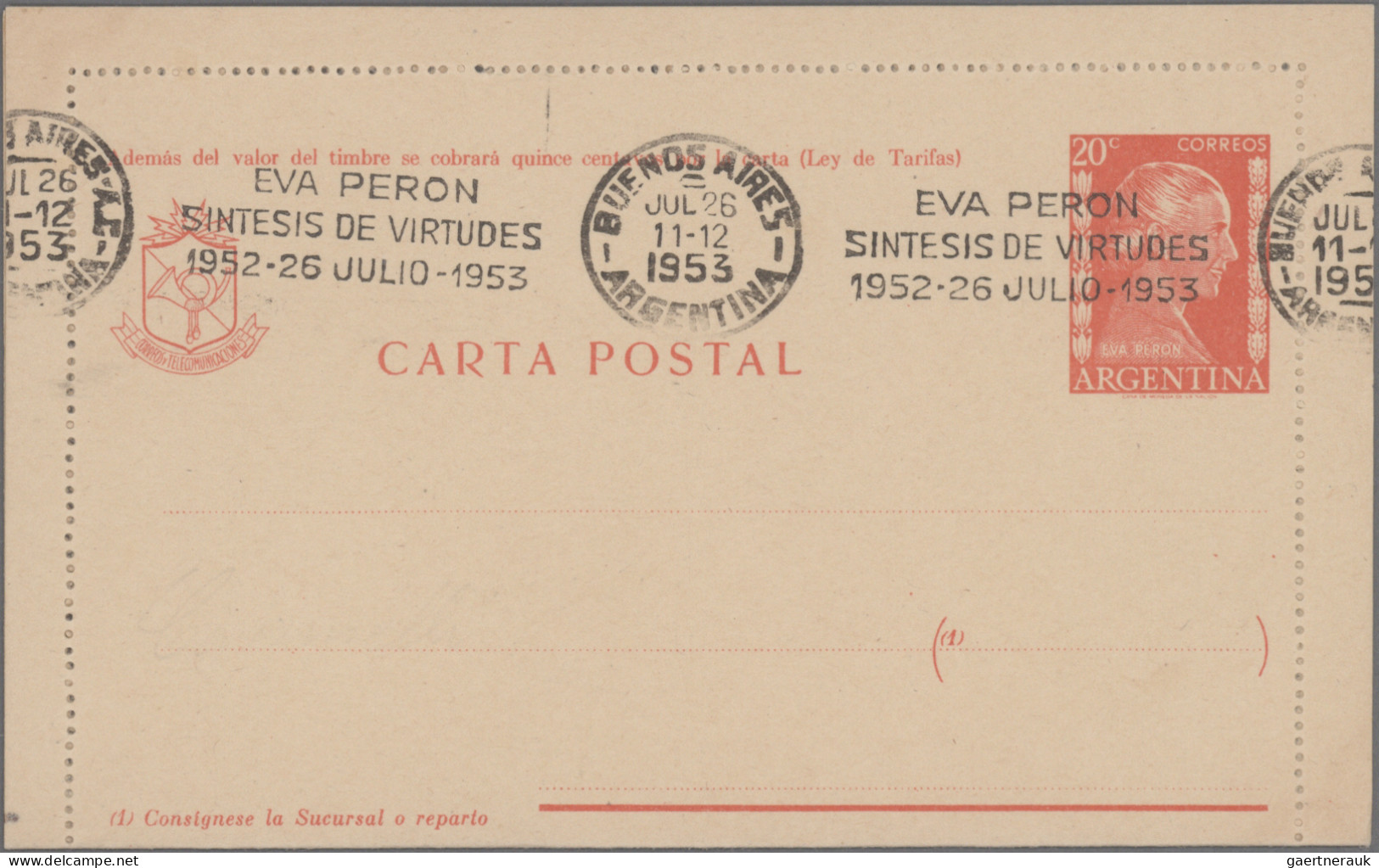 Argentina: 1952/1954 "Evita Peron": Near To 70 Covers, Postcards, FDCs And Posta - Sonstige & Ohne Zuordnung