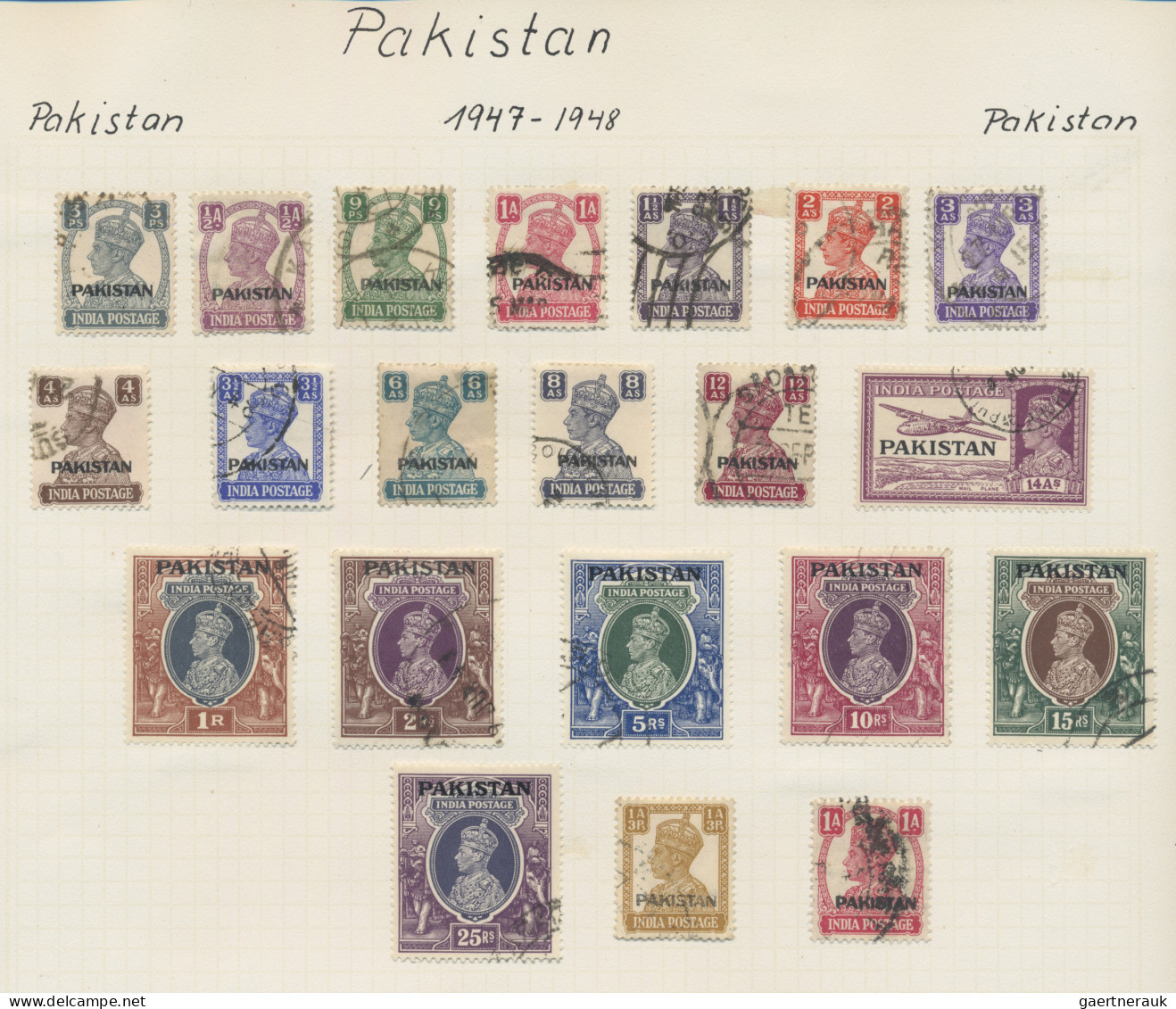 Pakistan: 1947-modern: Collection Of Some Hundred Stamps On Old Album Pages And - Pakistan