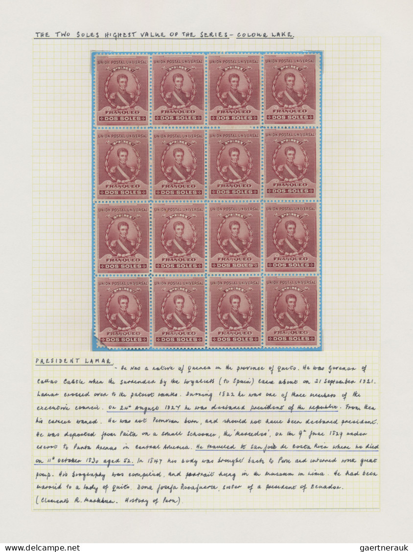 Peru: 1896/1900 Definitives: Specialized collection of stamps and covers of the