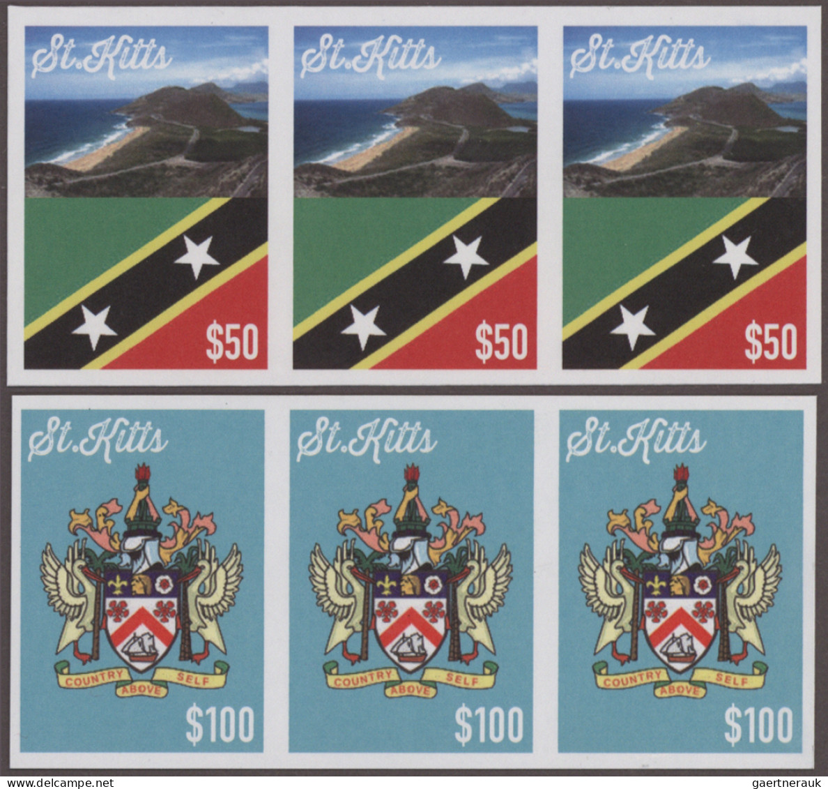 St. Kitts: 1990/2015. Collection Containing 907 IMPERFORATE Stamps And 4 IMPERFO - St.Christopher-Nevis & Anguilla (...-1980)