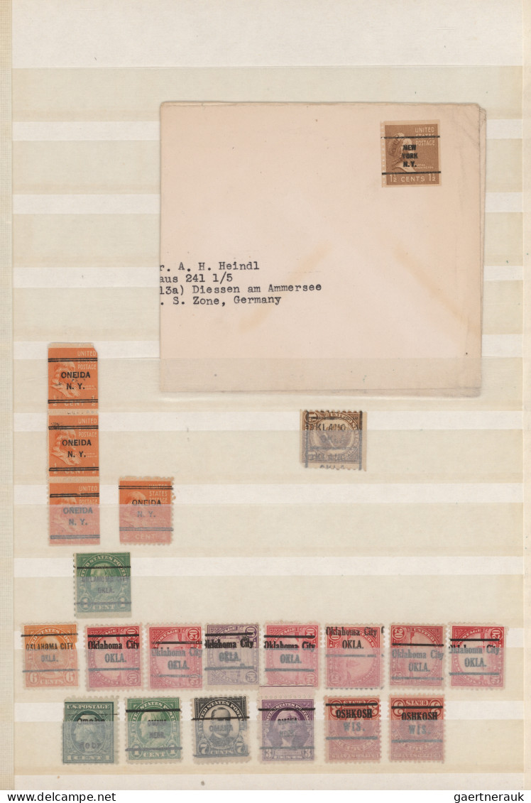 United States Of America: 1892-1930's (c.): About 1300 Stamps With Pre-cancellat - Precancels