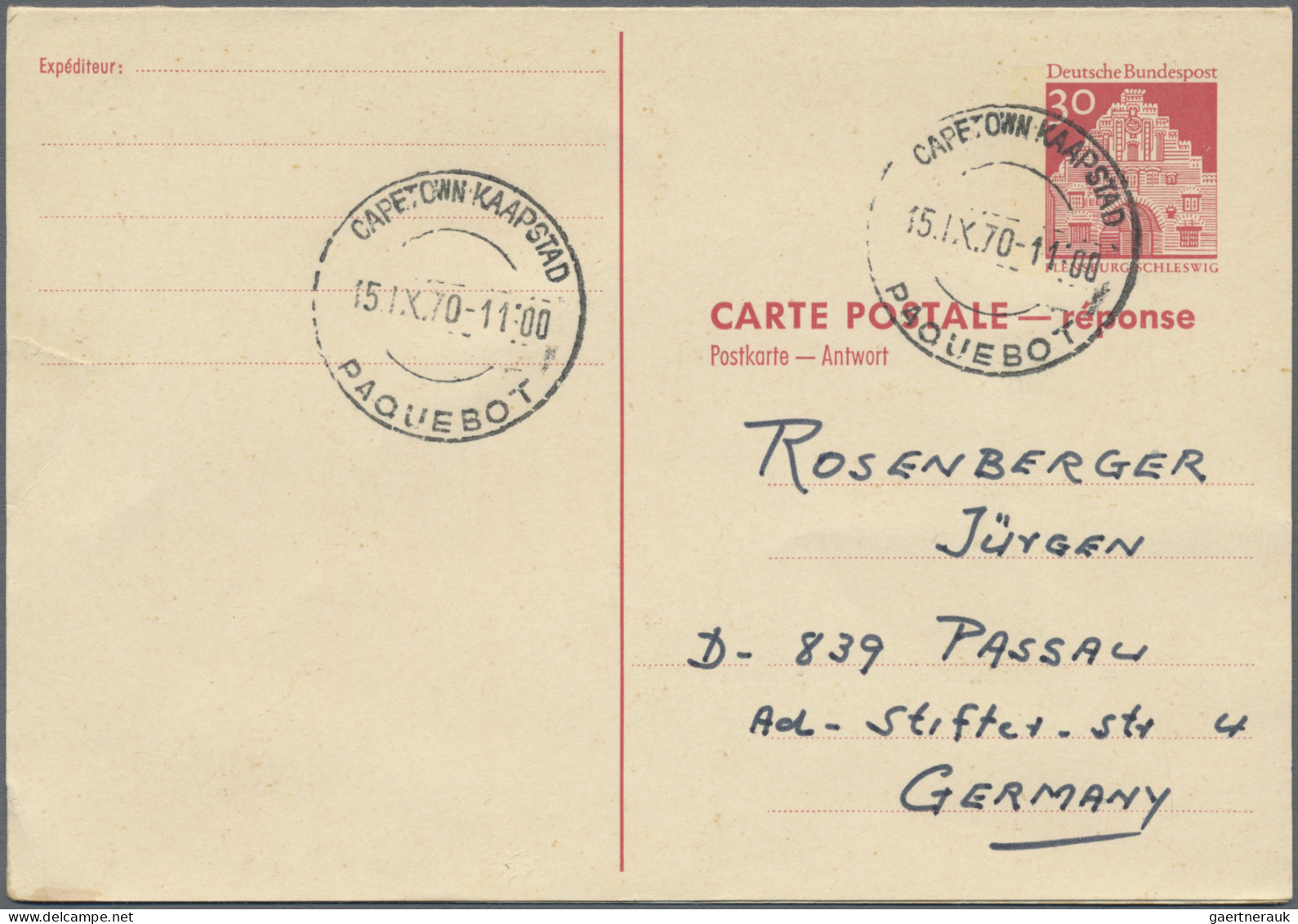 Africa: 1970/1971, West Berlin: 30/30 Pf Red 'buildings' Postal Stationery Reply - Otros - África