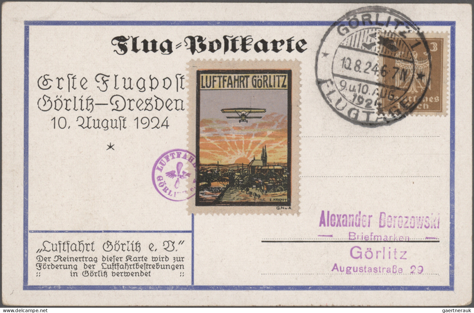 Air Mail - Germany: 1912/1944, Vielseitige Sammlung Von 48 Flugpost-Briefen/-Kar - Airmail & Zeppelin