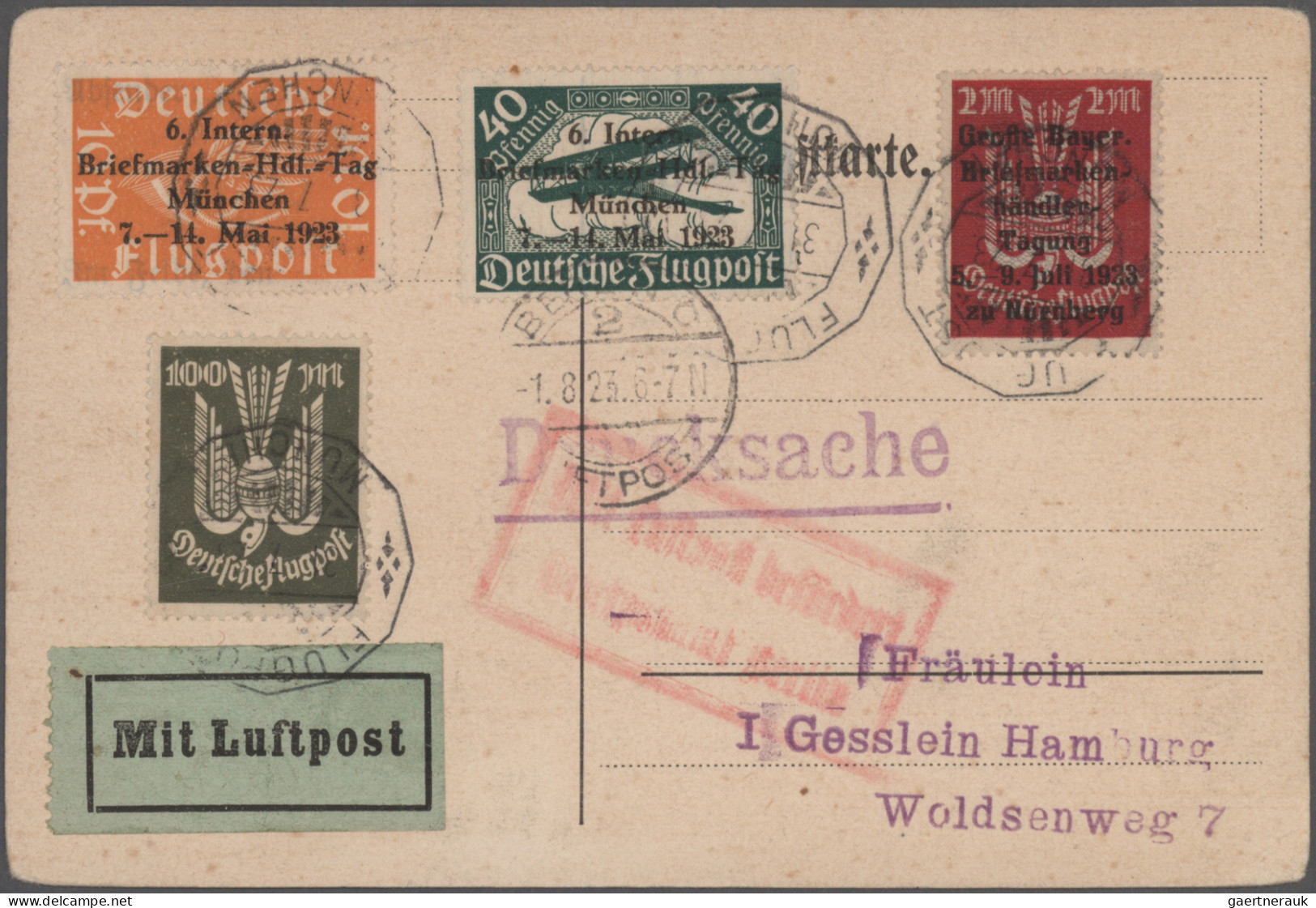 Air Mail - Germany: 1912/1944, Vielseitige Sammlung Von 48 Flugpost-Briefen/-Kar - Airmail & Zeppelin