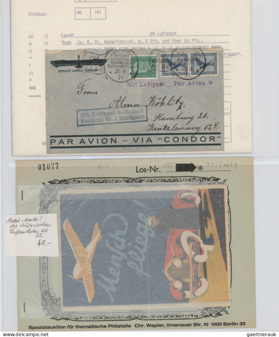 Air Mail - Germany: 1919/1937, Sammlung mit ca. 110 meist Erstflugbelegen mit ML