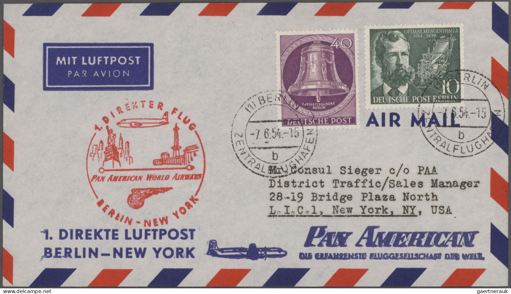 Air Mail - Germany: 1959/1958, interessanter sauberer Posten für den Luftpost-Sp