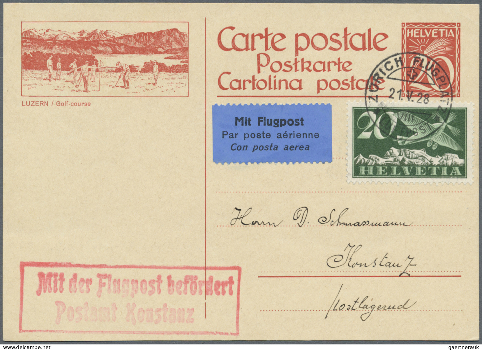 Airmail - Europe: 1924/1990 (ca): 6,700 First Flight Covers Switzerland. ÷ Ab 19 - Autres - Europe