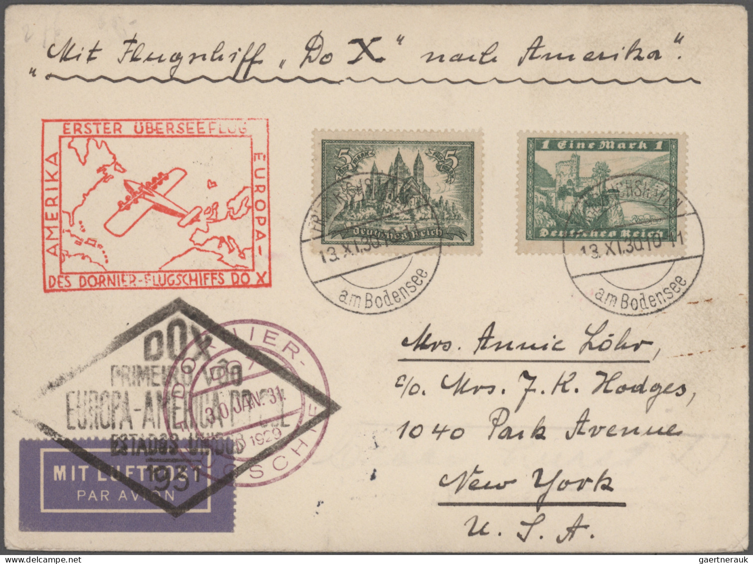 DO-X - Air Mail: 1931/1933, Posten Mit 35 Interessanten DO-X-Belegen, Schwerpunk - Luft- Und Zeppelinpost