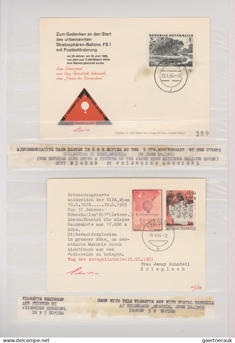 Rocket Mail: 1951/1979, ROCKET FLIGHTS/SCHMIEDL, Collection Of 37 Covers/cards, - Sonstige & Ohne Zuordnung