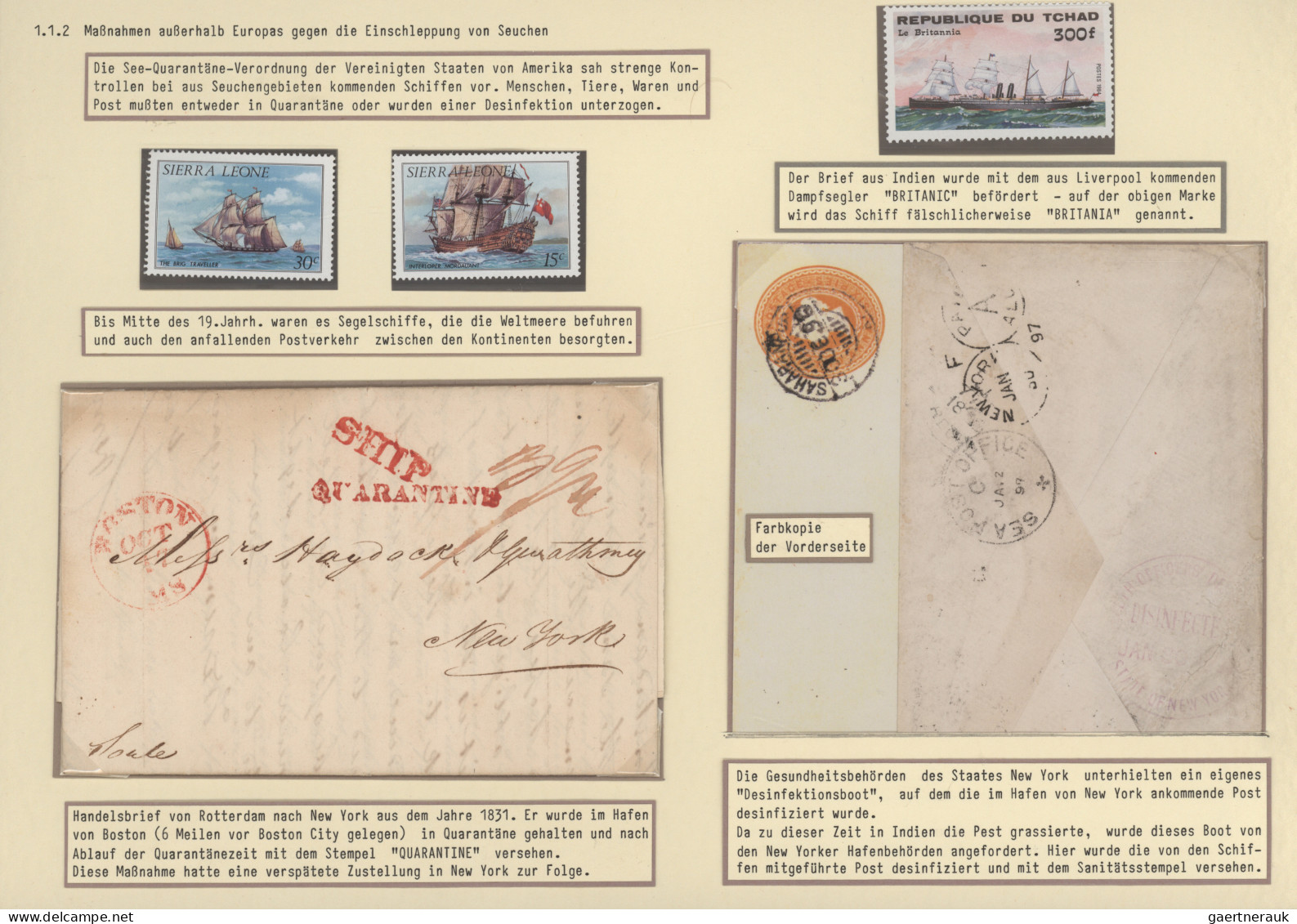 Disinfection Mail: 1716/1911, extraordinary exhibit collection of 52 disinfected