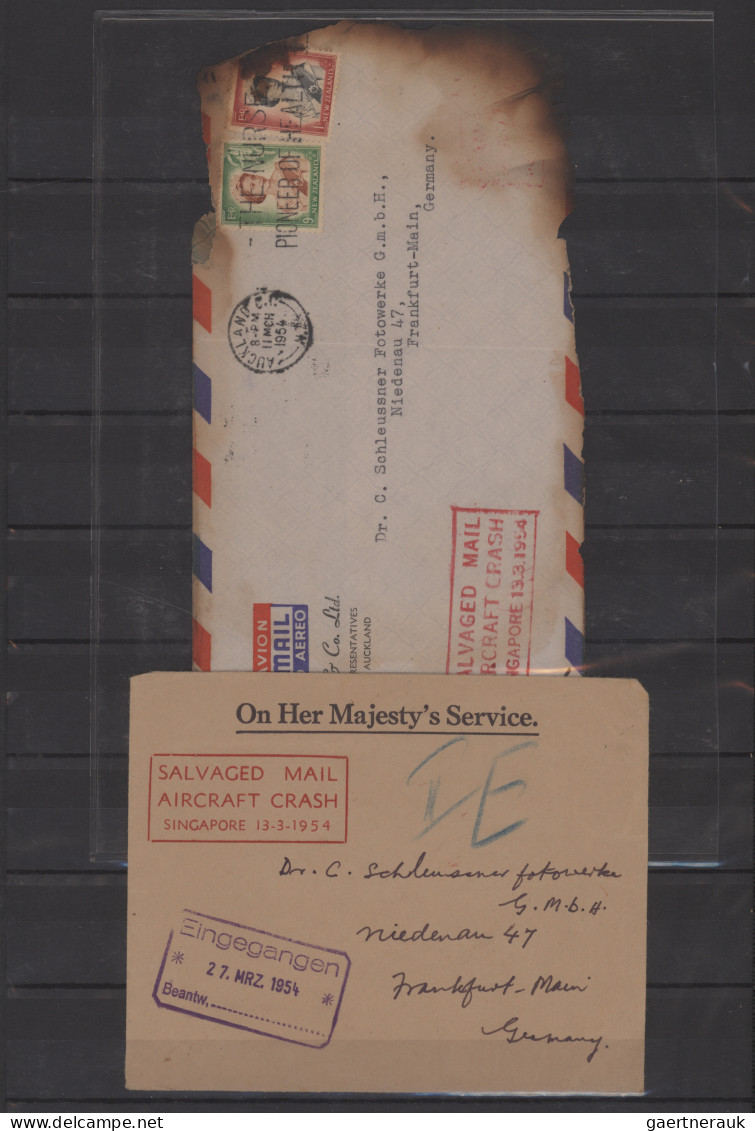 Desaster Mail: 1937/1954, Lot Of Four Crash Mail Covers: (1) 1 Oct 1937 Flying B - Other & Unclassified