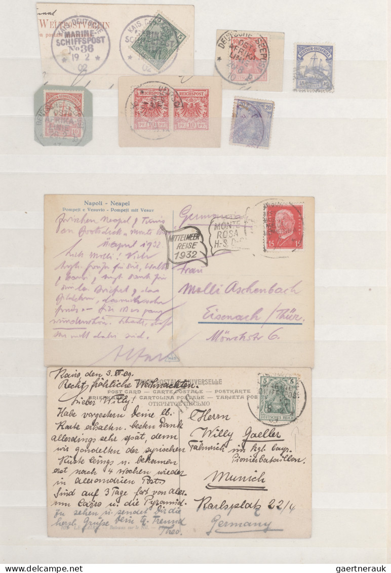 Shipsmail - Germany: 1900/1934 (ca.), Nette Partie Mit Zehn Belegen Und Einigen - Sammlungen